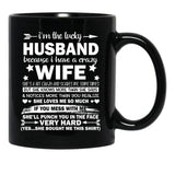 I Am A Lucky Husband I Have A Crazy Wife Gift Black Gift Coffee Mug - Black