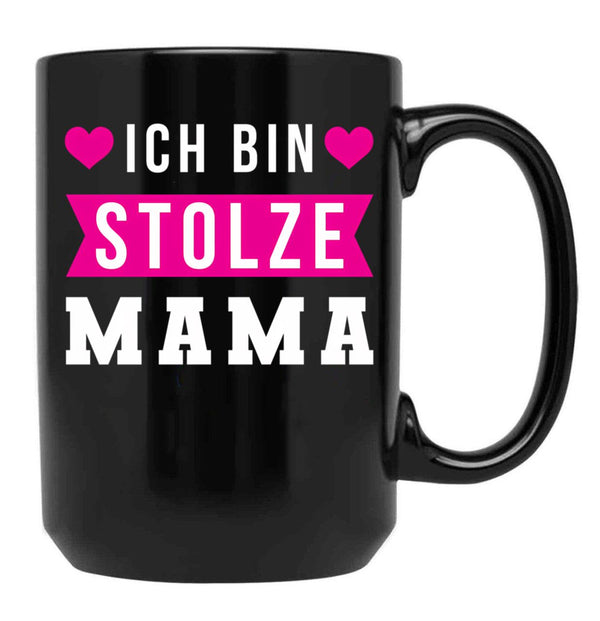 I Am A Proud Mom Black Coffee Mug, Gift Coffee Mug - Black