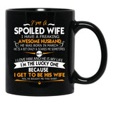I Am A Spoiled Wife I Have A Freaking Awesome Husband Black Gift Coffee Mug - Black