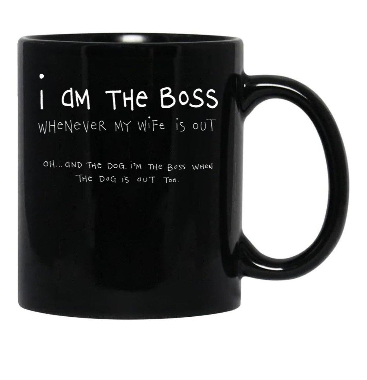 I Am The Boss (White Writing) Black Coffee Mug, Gift Coffee Mug - Black