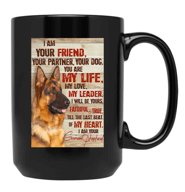 I Am Your Friend Your Partner - Dog Lover Black Coffee Mug, Gift Coffee Mug - Black