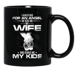 I Asked God For A Hero He Sent Me My Wife And Bonus Me My Kids Black Gift Coffee Mug - Black