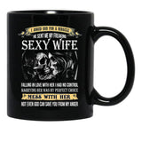 I Asked God For A Miracle He Sent Me My Freaking Sexy Wife Black Coffee Mug, Gift Coffee Mug - Black