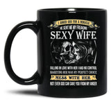 I Asked God For A Miracle He Sent Me My Freaking Sexy Wife Black Coffee Mug, Gift Coffee Mug