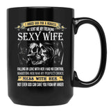 I Asked God For A Miracle He Sent Me My Freaking Sexy Wife Black Coffee Mug, Gift Coffee Mug - Black