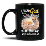 I Asked God For A True Friend So He Sent Me A Chihuahua Black Gift Coffee Mug