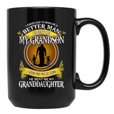 I Asked God For An Angel He Sent Me My Grandson Black Gift Coffee Mug - Black