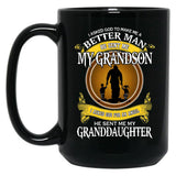 I Asked God For An Angel He Sent Me My Grandson Black Gift Coffee Mug