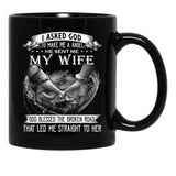 I Asked God To Make Me A Angel My Wife Black Coffee Mug, Gift Coffee Mug - Black