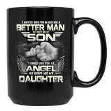 I Asked God To Make Me A Better Father Day Black Gift Coffee Mug - Black