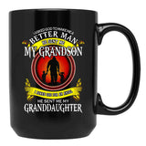 I Asked God To Make Me A Better Man He Sent Me My Grandson I Asked God For An Angel He Sent Me My Granddaughter Black Gift Coffee Mug - Black