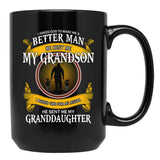 I Asked God To Make Me A Better Man He Sent Me My Grandson Black Coffee Mug, Gift Coffee Mug - Black