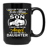 I Asked For An Angel He Sent Me My Daughter Black Coffee Mug, Gift Coffee Mug - Black