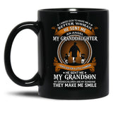 I Asked God To Make Me A Better Woman He Sent Me An Angel My Granddaughter Black Coffee Mug, Gift Coffee Mug