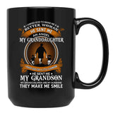 I Asked God To Make Me A Better Woman He Sent Me An Angel My Granddaughter Funny Grandpa Cute Vintage Black Gift Coffee Mug - Black