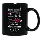 I Became Grammy Grandma Grandmother Grandma Reveal Black Gift Coffee Mug - Black