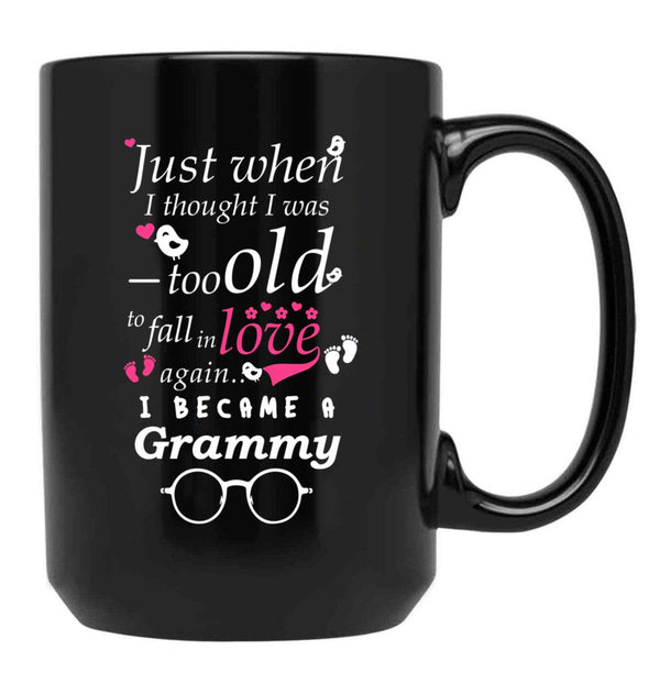 I Became Grammy Grandma Grandmother Grandma Reveal Black Coffee Mug, Gift Coffee Mug - Black