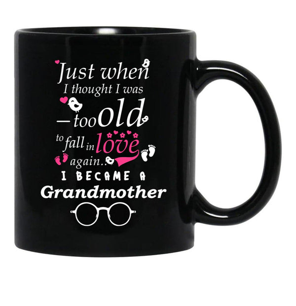 I Became Grandma Grandma Grandmother Black Coffee Mug, Gift Coffee Mug - Black