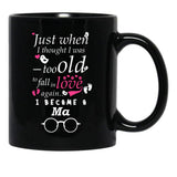 I Became Ma Grandma Grandmother Black Gift Coffee Mug - Black
