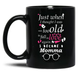I Became Momma Grandma Grandmother Black Gift Coffee Mug