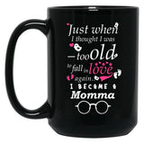 I Became Momma Grandma Grandmother Black Gift Coffee Mug