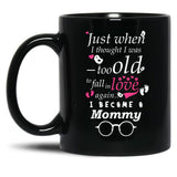 I Became Mommy Grandma Grandmother Black Coffee Mug, Gift Coffee Mug