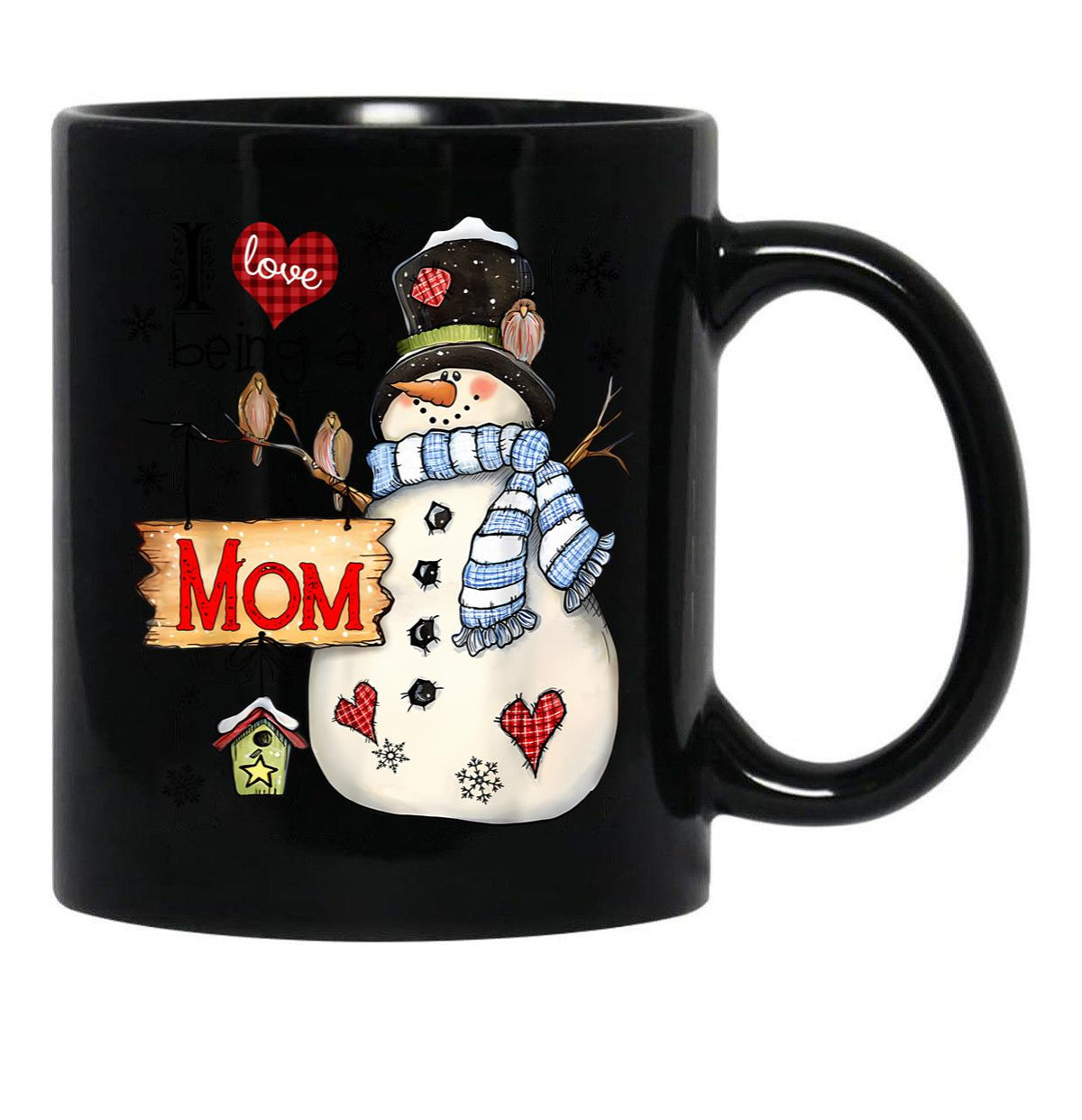 I Being A Mom For Christmas Black Gift Coffee Mug - Black