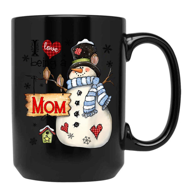 I Being A Mom For Christmas Black Gift Coffee Mug - Black