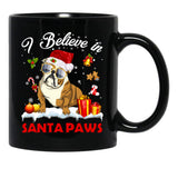 I Believe In Santa Paws Pug Gift Black Coffee Mug, Gift Coffee Mug - Black