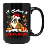 I Believe In Santa Paws Pug Gift Black Gift Coffee Mug - Black