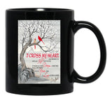I Cross My Heart Couple Cardinal Bird Winter Christmas Gift Black Coffee Mug, Gift Coffee Mug - Black