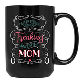I Get My Attitude From My Freaking Awesome Mom Gift For Girls Black Coffee Mug, Gift Coffee Mug - Black