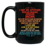 I Get My Attitude From My Freaking Mom Black Coffee Mug, Gift Coffee Mug