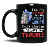 I Got My Dad'S Temper And My Mother'S Mouth Cat Statement Black Coffee Mug, Gift Coffee Mug