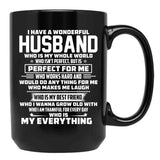 I Have A Wonderful Husband Who Is My Whole World Black Gift Coffee Mug - Black