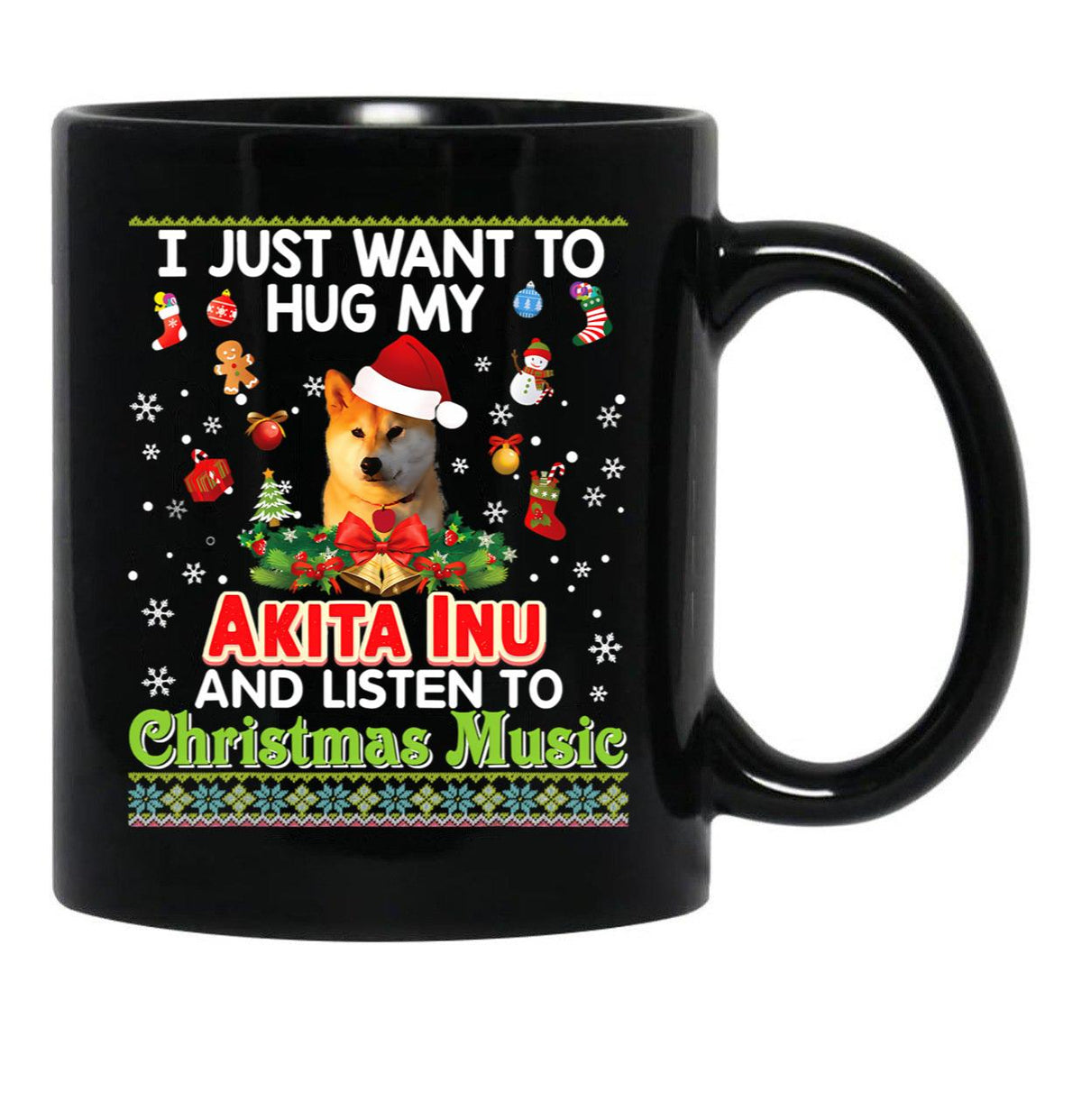 I Just Want To Hug My Akita Inu Dog Black Gift Coffee Mug - Black