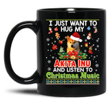 I Just Want To Hug My Akita Inu Dog Black Coffee Mug