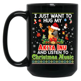 I Just Want To Hug My Akita Inu Dog Black Gift Coffee Mug