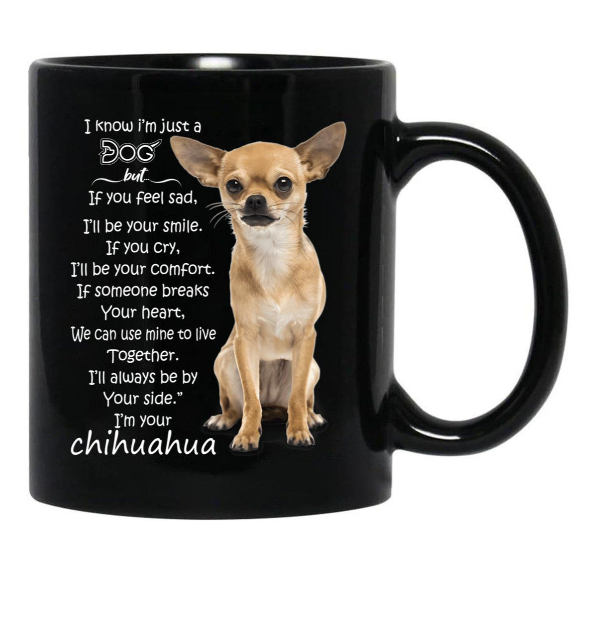 I Know I Am A Dog Chihuahua Black Coffee Mug - Black
