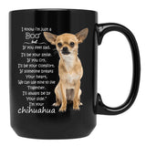 I Know I Am A Dog Chihuahua Black Coffee Mug - Black