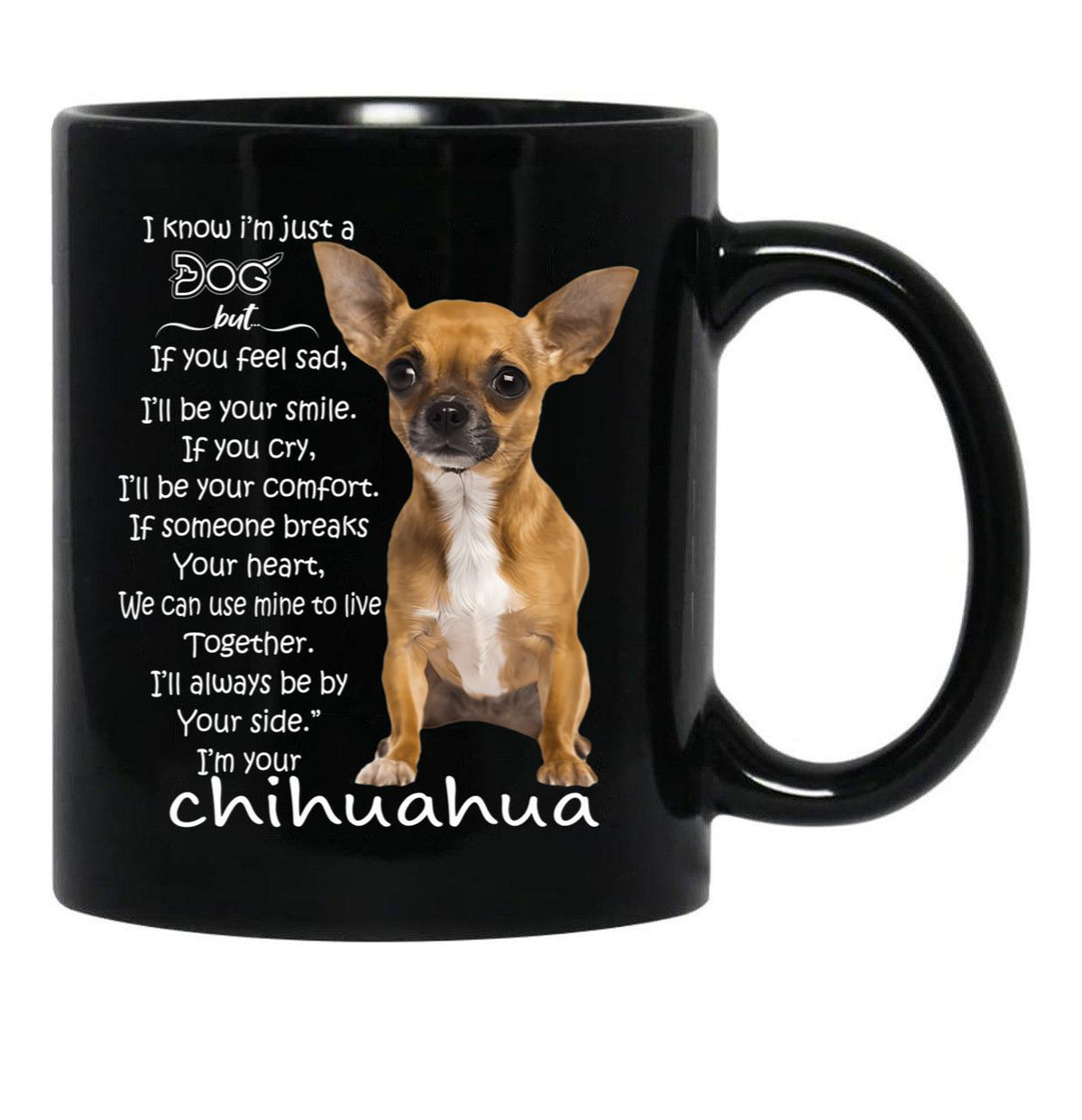 I Know I'M Just A Dog Chihuahua Black Gift Coffee Mug - Black
