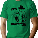 I Know Jew Jitsu Funny Gift Jews Rabbi Premium Heavyweight Cotton T-Shirt - Green