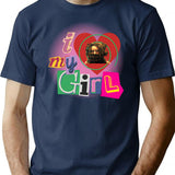 I Love Amanda Saw Design T-Shirt for Men & Women, T-Shirts Graphic Tee - Navy