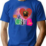 I Love Amanda Saw Design T-Shirt for Men & Women, T-Shirts Graphic Tee - Blue