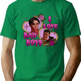 I Love Bad Boys Scream Movie T-Shirt for Men & Women, T-Shirts Graphic Tee - Green
