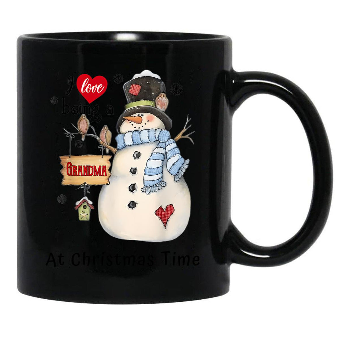 I Love Being A Grandma At Christmas Time Mug Womens Black Coffee Mug - Black