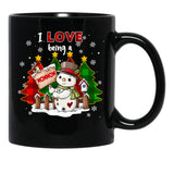 I Love Being A Grandma Christmas Black Coffee Mug - Black