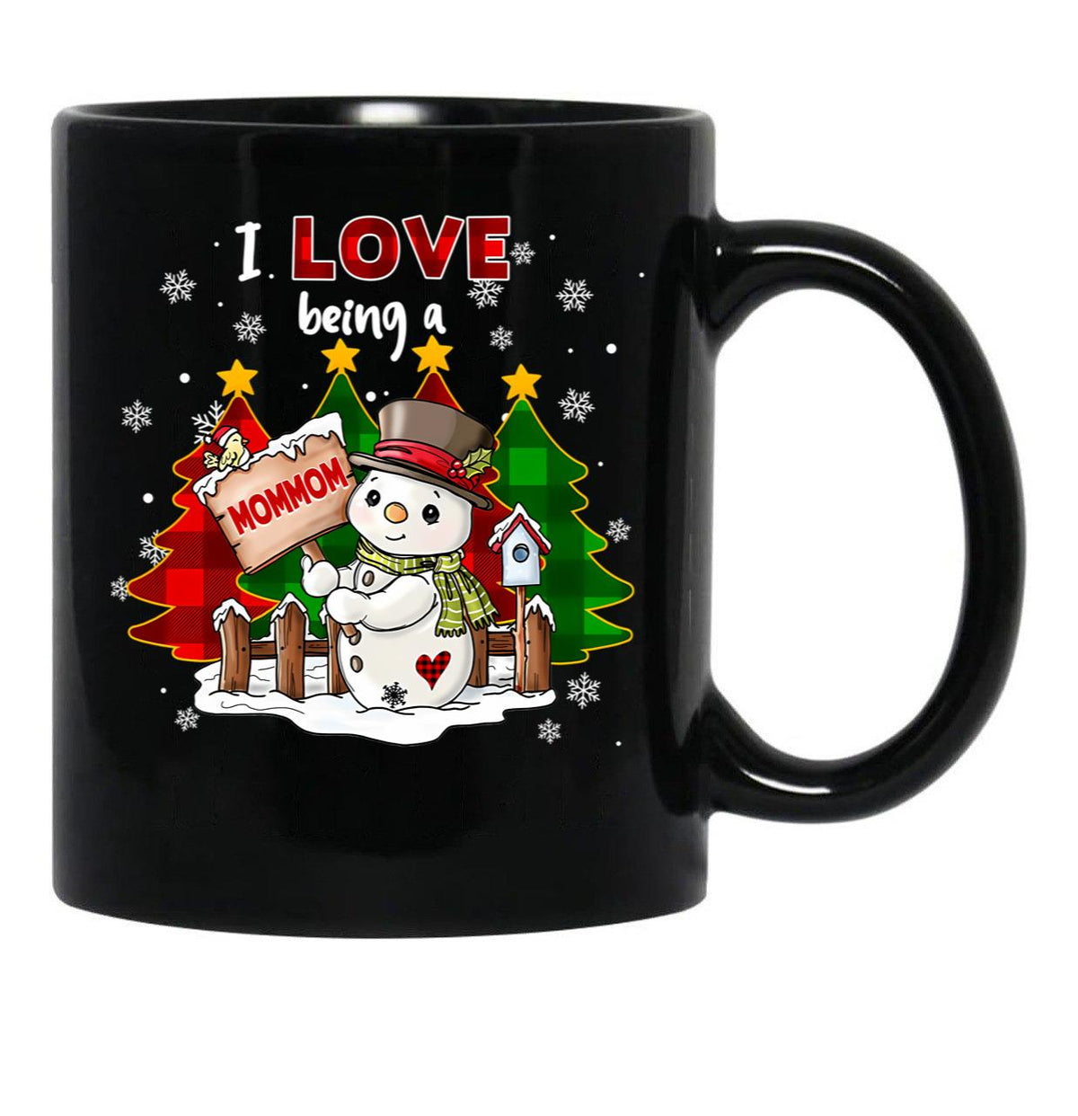 I Love Being A Grandma Christmas Black Coffee Mug - Black
