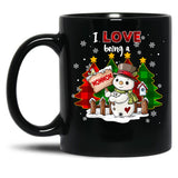 I Love Being A Grandma Christmas Black Coffee Mug