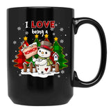 I Love Being A Grandma Christmas Black Coffee Mug - Black